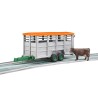 BRUDER 02227 - Rimorchio per bestiame con 1 mucca, trasportatore di animali, rimorchio, agricoltura, fattoria