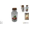 Bottiglia Vetro 17 cm con Decorazioni Natale Luci
