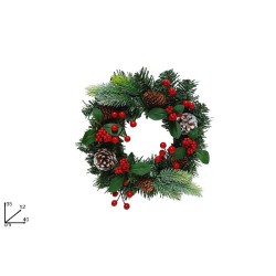Dietroporta Tondo con Pigna e Bacche 35 cm