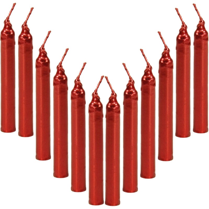 Confezione 12 Minicandele Rosse