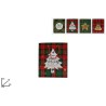 BUSTA REGALO TESSUTO SCOZZESE 20X25X10, 4 ASSORTIMENTI