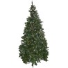 ALBERO DI NATALE VERDE PINO PUNTE BIANCHE BACCHE PIGNE ARTIFICIALE 240 cm RUSTICO