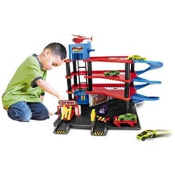 FAST WHEELS - Autosilo Car Wah Garage con 4 Veicoli Die Cast