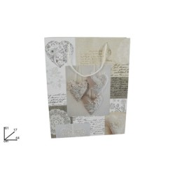 BUSTA REGALO CUORI MERLETTO 61X44X17 CM
