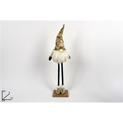 GNOMO DI NATALE IN VELLUTO CON CAPPELLO BEIGE