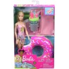 Barbie- Playset Bambola Bionda Pronta per la Festa in Piscina, con Accessori, GHT20