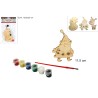 Soggetto Legno Natalizio con Pennello e Colori, modelli assortiti, 1 pezzo