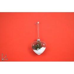 APPENDINO CUORE VETRO 8cm CON BACCHE