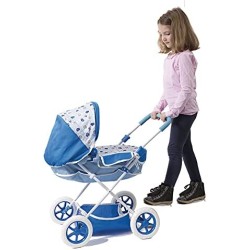 Giochi Preziosi - Cicciobello - Carrozzina 4 Ruote, Tessuto Personalizzato con Grafica Cicciobello, con tanti pratici Accessori,