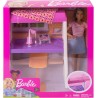 Mattel - Barbie Playset Camera da Letto, Bambola Brunette con Letto, Scrivania e Accessori, FXG52