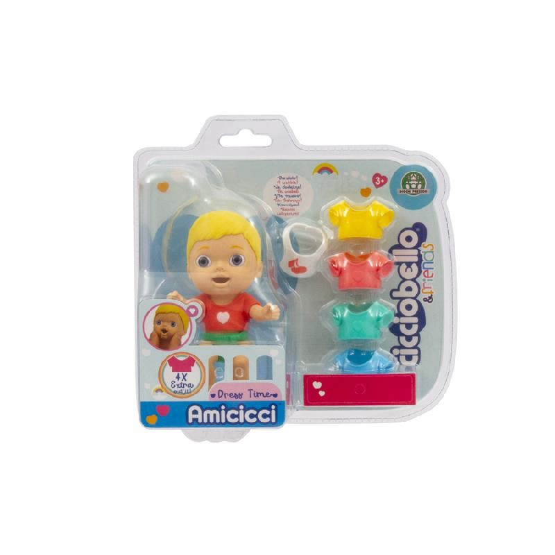 Giochi Preziosi - Cicciobello Amicicci Dress Time, con 4 extra outfit colorati e bavaglino, CC016000