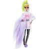 Barbie - Extra Bambola Snodata con Lunghissimi Capelli Verde Fluo, con Pappagallino e Accessori, HDJ44