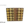 PALLE 6CM 30PZ 6 DECORI ASSORTITI IN BOX ORO