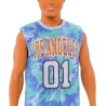 Mattel - Barbie Ken Fashionistas n.212, Capelli castani e Protesi alla Gamba, con Maglia Los Angeles, Pantaloncini Viola e Sneak