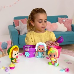 Imc Toys - CRY BABIES MAGIC TEARS Happy Flowers, Mini Bambola Sorpresa Cry Babies con 9 Accessori, 86227IME