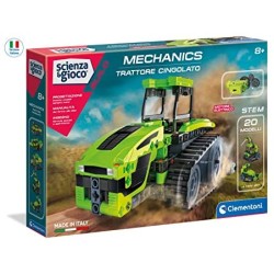 Clementoni- Laboratorio di Meccanica-Trattore cingolato-Set Costruzioni (Versione in Italiano) -Made in Italy, 8 Anni+, 19178