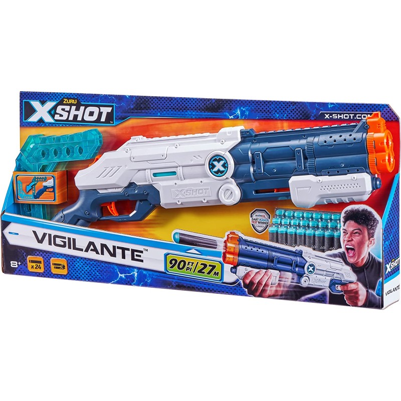 Zuru X-Shot Fucile Vigilante Doppia Canna con 24 dardi POS220128