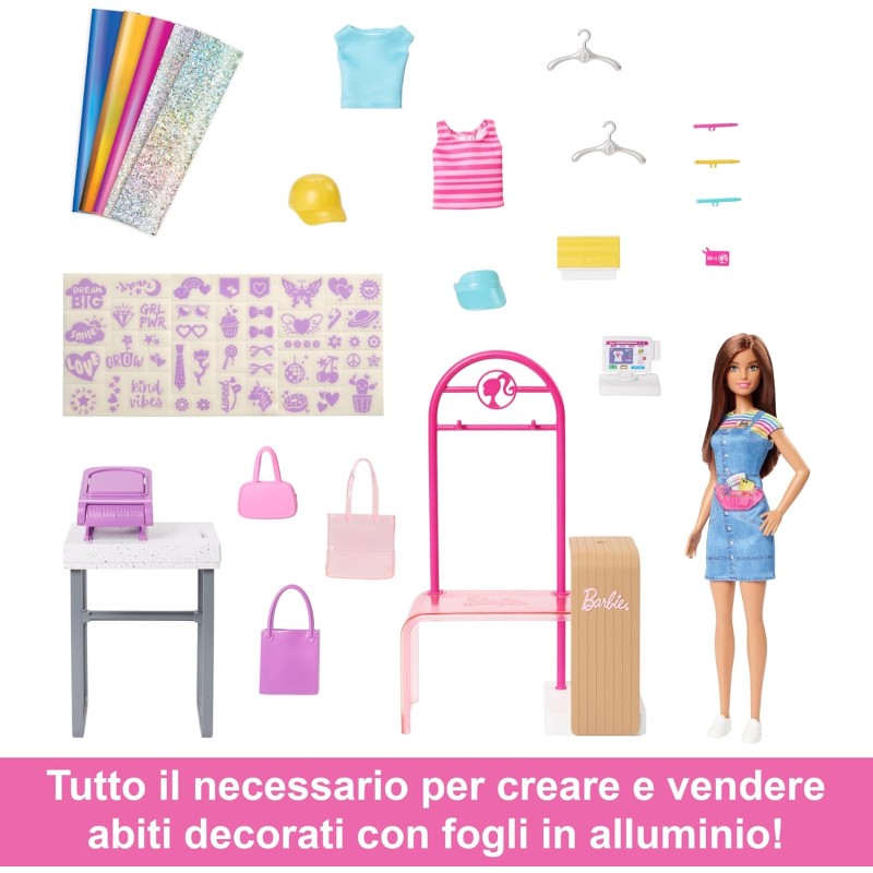 Mattel Abbigliamento, Moda E Accessori Per Bambole Barbie, Set Include 1 Complete Looks With Vibrant Outfits Styling Pieces P 69107559 Cat 7305