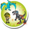 Famosa - ACTION HEROES Dino Pack, 2 dinosauri, 1 personaggio, accessori, ACN00010