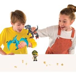 Famosa - ACTION HEROES Dino Pack, 2 dinosauri, 1 personaggio, accessori, ACN00010