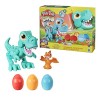 Hasbro - Play-Doh Dino Crew - Il T-Rex Mangione, dinosauro giocattolo con suoni da dinosauro e 3 uova Play-Doh, per bambini dai 