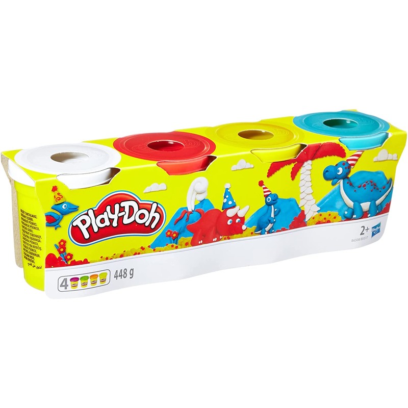 Hasbro, Play-Doh - 4 Vasetti Singoli, Colori assortiti, B6508EU42 Hasbro, Play-Doh - 4 Vasetti Singoli, Colori assortiti, B6508EU42