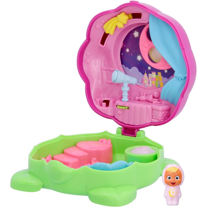 IMC Toys - CRY BABIES Little Changers Moon | Capsula collezionabile a forma di fiore che include una mini Doll, una Pipetta e un