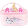 Nice Group - Girabrilla - Puffer Unicorn Case Pink, 1 mini Porta Oggetti Rosa con Unicorno iridescente