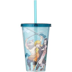 ABYstyle - Demon Slayer Bicchiere con cannuccia 470 ml