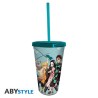 ABYstyle - Demon Slayer Bicchiere con cannuccia 470 ml