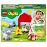 LEGO DUPLO Town Gli Animali della Fattoria, Giocattoli per Bambini 2 Anni con Anatra, Maiale, Pecora e Gatto, 10949