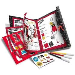 Clementoni- Cruella-Fashion Look Book Moda, diario da Disegno Bambina 7 Anni-Gioco Creativo-Made in Italy, Multicolore, 18672