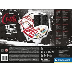 Clementoni- Cruella-Fashion Look Book Moda, diario da Disegno Bambina 7 Anni-Gioco Creativo-Made in Italy, Multicolore, 18672