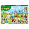 LEGO DUPLO Town Parco dei Divertimenti, Giocattoli per Bambini di 2 Anni, Parco Giochi con 7 Minifigure e Accessori, 10956