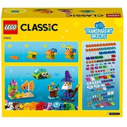 LEGO Classic Mattoncini Trasparenti Creativi, Set di Costruzioni con Animali, Giochi per Bambini 4 Anni, 11013