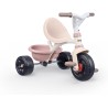 Smoby - Triciclo Be Fun Rosa, evolutivo, con struttura in metallo, asta parentale removibile, 15 mesi