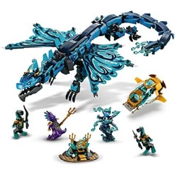 LEGO NINJAGO Dragone Acqua, Drago Giocattolo Ninja, Costruzioni per Bambini di 9 anni con 5 Minifigure, 71754