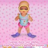 Nenuco - Impara ad immergersi, bambola meccanica 35 cm, muove le gambe, nuova avanti e indietro, con costume da bagno, pinne e o
