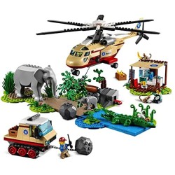 LEGO City Wildlife Operazione di Soccorso Animale, Set Clinica Veterinaria con Elicottero Giocattolo e 4 Minifigure, 60302