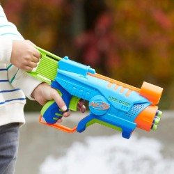 Nerf Elite Junior JR - Explorer, blaster facile da usare, impugnatura, caricamento e lancio facili, 8 dardi Nerf Elite - F6367EU