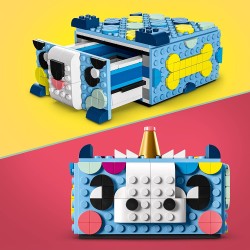LEGO 41805 DOTS Cassetto degli Animali Creativi, Set per Creare Mosaico Portagioie con Tessere Colorate, Sorpresa Pasqua
