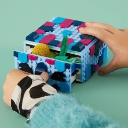 LEGO 41805 DOTS Cassetto degli Animali Creativi, Set per Creare Mosaico Portagioie con Tessere Colorate, Sorpresa Pasqua