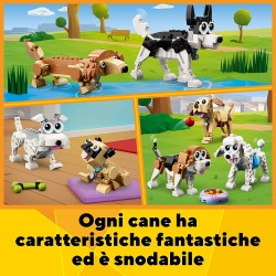 LEGO 31137 Creator Adorabili Cagnolini, Set 3 in 1 con Bassotto, Carlino, Barboncino e altri Animali, Sorpresa di Pasqua per Ama
