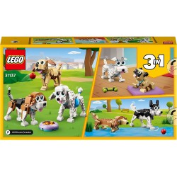 LEGO 31137 Creator Adorabili Cagnolini, Set 3 in 1 con Bassotto, Carlino, Barboncino e altri Animali, Sorpresa di Pasqua per Ama