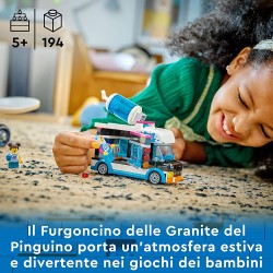 LEGO 60384 City Il Furgoncino delle Granite del Pinguino, Camion Giocattolo con Minifigure - LG60384