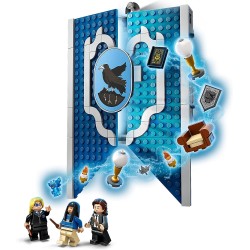 LEGO 76411 Harry Potter Stendardo della Casa Corvonero da Parete, Sala Comune del Castello di Hogwarts con Luna Lovegood, Giochi