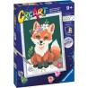 Ravensburger - CreArt Serie D, Volpe Con Fiori, Dipingere con i Numeri, Kit Pittura Bambini, Tema Animali, Cornice Inclusa, Gioc
