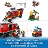 LEGO 60374 City Fire Autopompa dei Vigili del Fuoco, Unità di Comando dei Pompieri con Camion Giocattolo e Droni Terrestri e Aer