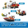 LEGO 60374 City Fire Autopompa dei Vigili del Fuoco, Unità di Comando dei Pompieri con Camion Giocattolo e Droni Terrestri e Aer