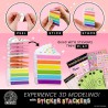 Fashion Angels - Sticker Stackers Set Bakery, Adesivi in ​​Schiuma per creare in 3D, Cibo Giocattolo per Bambini, gioco STEM, At